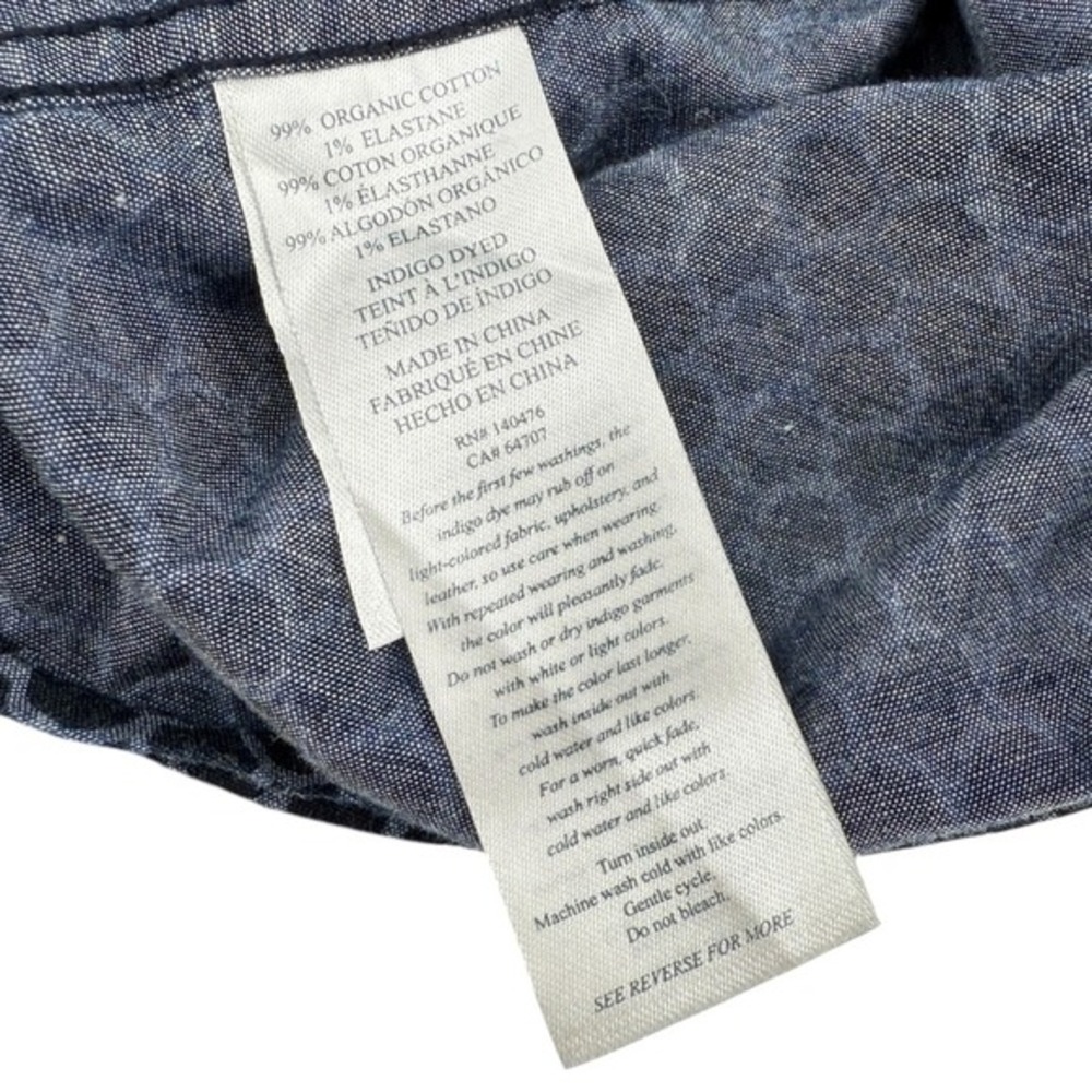 Faherty Shirt Mens XXL Pre-Owned‎ Blue/Gray Geometric Pattern Organic Cotton - Picture 5 of 12